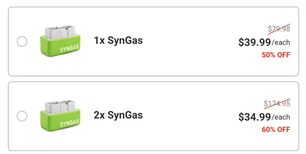 buy SynGas 1x and 2x bundle pricing — official checkout screenshot