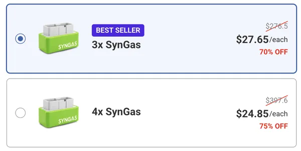 SynGas 3x best seller and 4x bundle pricing — official checkout screenshot
